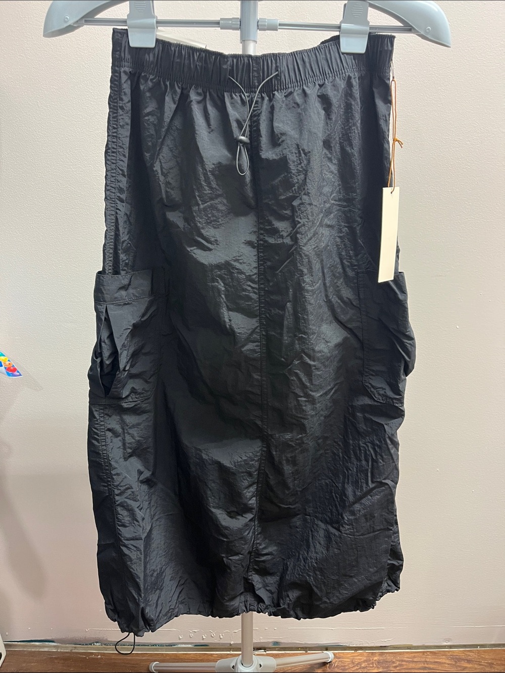 Love Tree Black Cargo Drawstring skirt